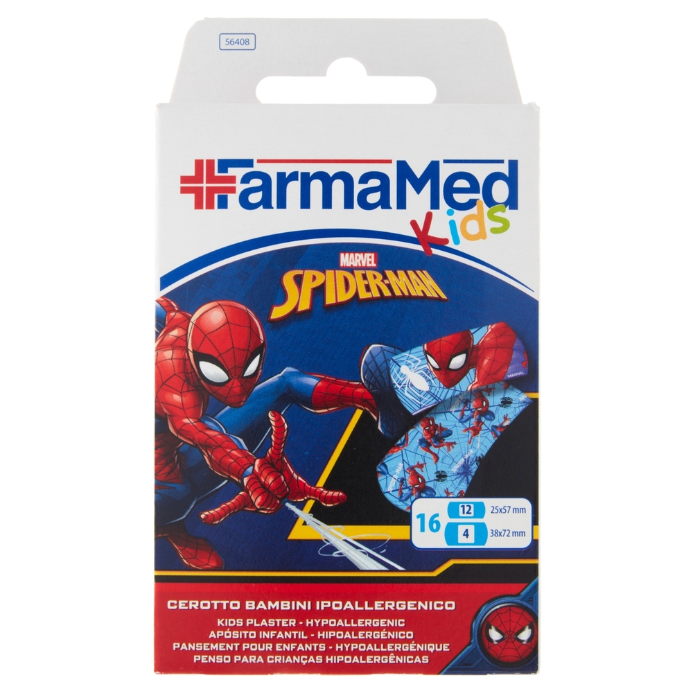 FarmaMed Kids Marvel Spiderman Cerotto Bambini Ipoallergenico 16 pz